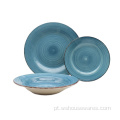 Hotel Blue Classic Hand Printing Ceramic Dinnerware Conjunto